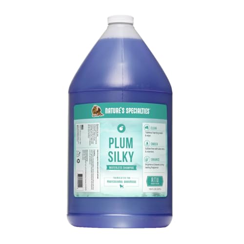 Nature's Specialties Plum Silky Waterless Foam Hundeshampoo - Trockenshampoo - Sanftes Schäumendes Gesichtswasser für Hunde - Tiefenreinigung & Pflege - Farbverstärkendes Shampoo, 3.8L