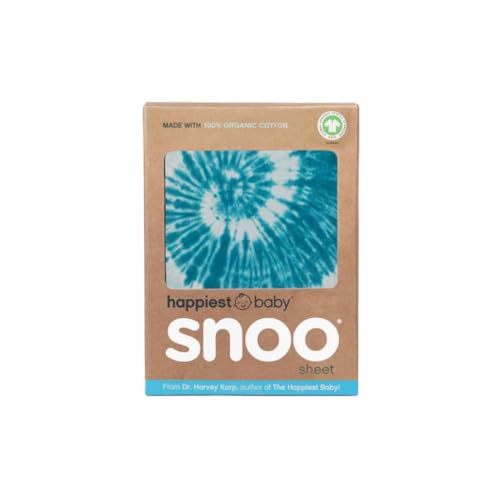 Image of Happiest Baby SNOO Bassinet Fitted Sheet - 100% Organic Cotton Nursery Bedding - Fits SNOO Sleeper Crib Mattress (Tie Dye Blue)