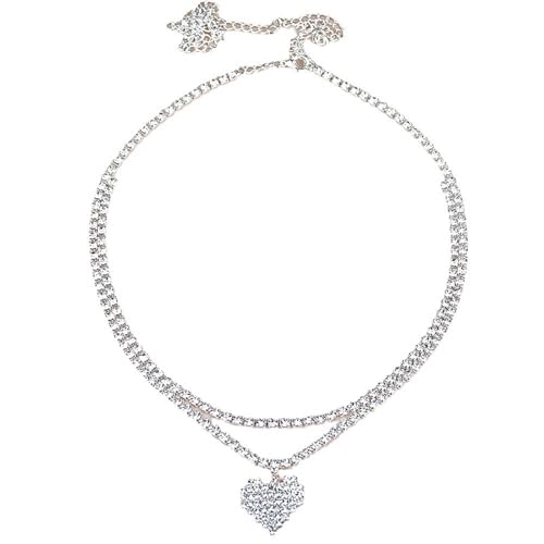 Silver Waist Chain Heart Belly Chain for the Waist Layered Sexy Silver Belly Sparkly Love Waist Body Jewelry for Women