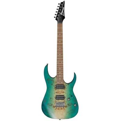 Ibanez RG421PB Standard 6-String Right-Handed Electric Guitar with Poplar Burl Top, Meranti Body, and Jatoba Fretboard (Caribbean Shoreline Flat)