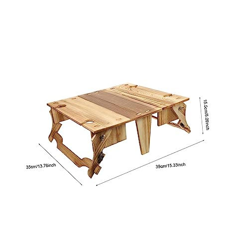 ORFOFE Folding Picnic Basket Table Wooden Outdoor Picnic Table with Storage Basket Portable Foldable Table for Camping Patio and Backyard Gatherings by ORFOFE - Image 7