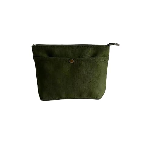 Augbunny 16OZ 100% Cotton Canvas Multi-purpose Lined Zipper Closure Makeup Cosmetic Bag Travel Toiletory Organizing Pouch Small