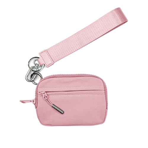 Commonlyto Wallet, The Iris' Wallet 2nd Gen, Waterproof Wristlet, with 3 Zipper Pockets & A Clear Space Pockets, Second Generation, unisex (Pink)
