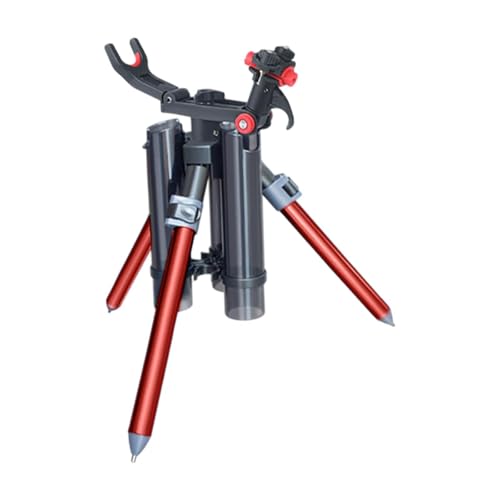 QSTDGVPW Fishing Rod Tripod Bracket Pole Storage Rack Organizer Supplies Adjustable Angle Fishing Rod Holder for Ship Yacht Marine , Short red