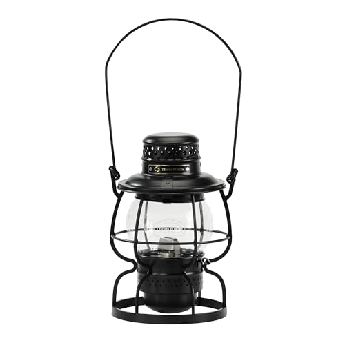 Thous Winds Petroleum Sturmlampe, Camping Laterne Petroleum, 'Eisenbahn' Kerosin Laterne mit Tragegriff, Winddicht für Outdoor, Camping, Wandern, Terrasse, Picknick - Schwarz