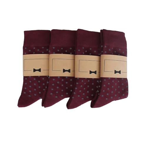 Socks For Men Groomsmen Gifts For Men Dot Christmas Dress Socks Wedding 9-13 100% cotton Casual Crew Socks