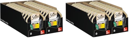 Sheba Classics in Pastete – Katzenfutter als Pasteten mit feinen Stückchen – Ente und Huhn – Getreidefrei – 22 x 85g (Packung mit 2)
