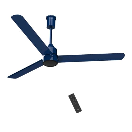 Image of V-Guard Zenair BLDC Ceiling Fan for home | 1200 mm | BEE 5-Star Energy Saving | High-Speed BLDC Motor (370 RPM) | Remote Control with 6 Speeds, Wind & Reverse Modes | 2-Year Warranty | Admiral Blue