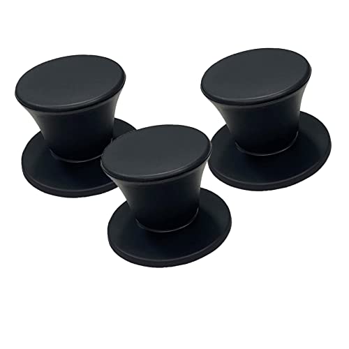 3er Set. Universal Topfdeckel Ersatzknopf, hitzebeständige, Pfannendeckel Haltegriffe Topfdeckelknopf, Topfdeckel Griff, Küchengeschirrknöpfe, für Topfdeckel, Kasserolle (schwarz)