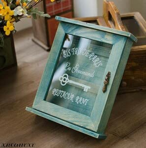 Amazon.co.jp: アンティーク調 木製キーケース ブルー キーボックス