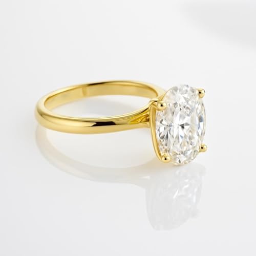 14K White Gold Or Yellow Gold 2 Carat Lab Grown Solitaire Oval Cut IGI CERTIFIED Diamond Engagement Ring with Hidden Halo3