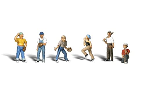 Figurines N Baseball Players II Woodland Scenics pour diorama ferroviaire
