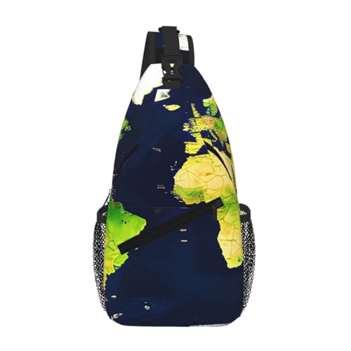 Bolsa de pecho con mapa del mundo bandolera cruzada y ligera