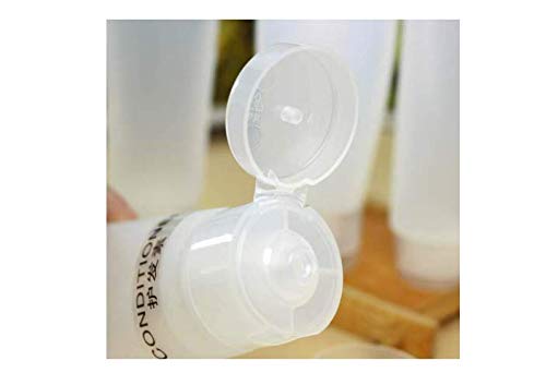 Miniatura 3 de 10 piezas de plástico transparente vacío recargable de plástico suave para apretar, tapa abatible, botella cosmética para loción corporal para