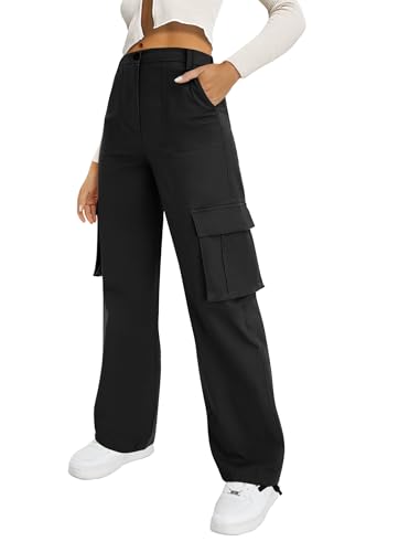 Cargo Pants for Women High Waisted Wide Leg Casual Pants with 4 Pockets Baggy Cotton Pants Y2K Streetwear