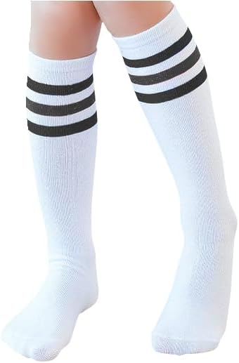 TOCONFFON Calcetines de tubo hasta la rodilla para niños, niñas, bebés, niños pequeños y niños, 3,4 pares