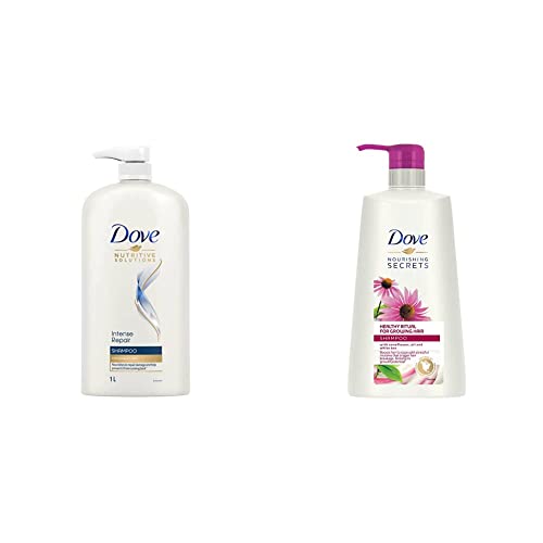 Image of Dove Intense Repair Shampoo, 1L & Dove Healthy Ritual for Growing Hair Shampoo, 650 ml