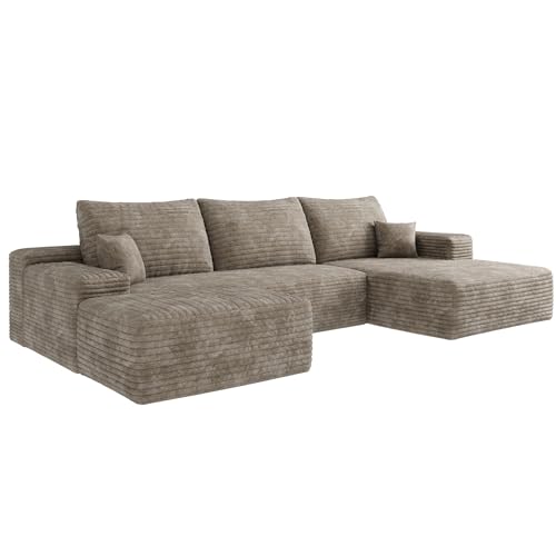 Image of 107 inch Cloud Sectional Sofa Boneless Couches with Chase