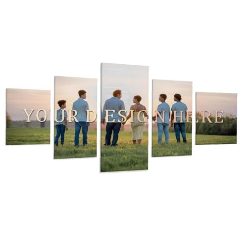 Impression sur toile personnalisée 5 panneaux pour salon et chambre