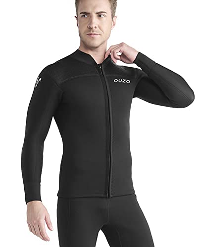 Chaqueta de Neopreno para Hombre, Traje de Buceo de 3MM con Cremallera Frontal y Mangas Largas para Buceo, Surf y Natación miniatura 5