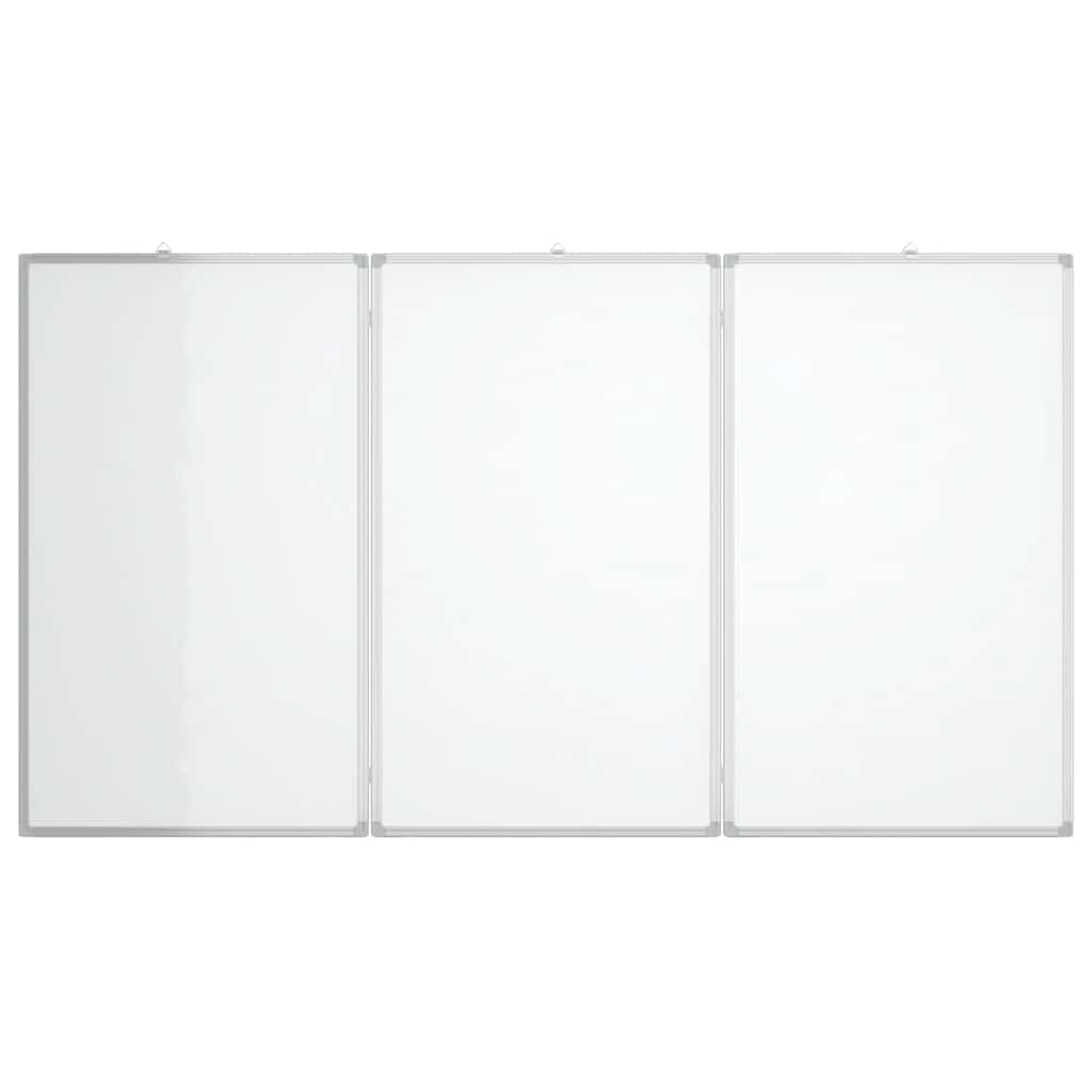 Magnetyczna tablica suchościeralna, składana, 150 x 80 x 1,7 cm, aluminiowa, tablica wystawowa, tablica prezentacyjna, tablica informacyjna do szkoły, biura, na konferencję, warsztat, mobilna