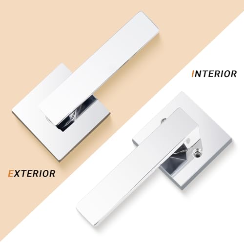 8 Pack Probrico Door Handles,Polished Chrome Passage Door Handle Interior,Keyless Door Levers Indoor,Closet Levers Hallway and Closet Left or Right Handed by Probrico - Used condition - Image 2