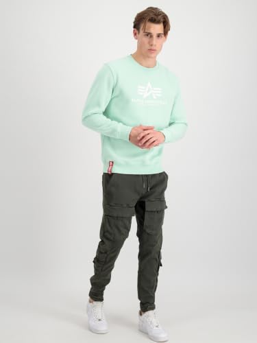 Alpha Industries Herren Basic Pullover Sweatshirt, Blickdicht, Mint, M – Ansicht 4