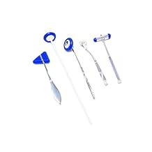 مجموعة EMI Neurological Kit - مجموعة تشخيصية منعكسة كاملة مكونة من 5 قطع مع Wartenberg Pinwheel وBabinski وTaylor وBuck وQueen Square - أزرق