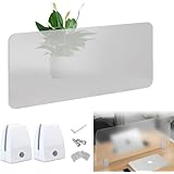 パーテーション 卓上 デスク用 アクリル板 目隠し 衝立 デスク 仕切り 板 間仕切り 厚さ4mm フロスト 飛沫防止 パーソナルパーティション 組立簡単 クランプ式 サイド用 オフィス 学校 病院 薬局 飲食店など最適 卓上 デスク (平底クリップ,80*30cm)