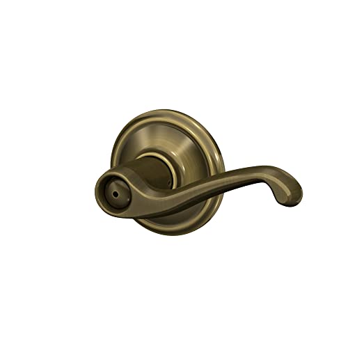 Schlage F40 V Fla 609 Flair Door Lever, Bed & Bath Privacy Lock, Antique Brass #TOP4
