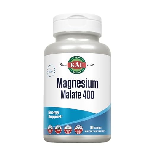 KAL Magnesium Malate 400mg, Chelated Magnesium Supplement with Malic Acid, Healthy Energy & Muscle Function Support, Enhanced Absorption, Vegan, Non-GMO, 45 Servings, 90 Veg Tabs