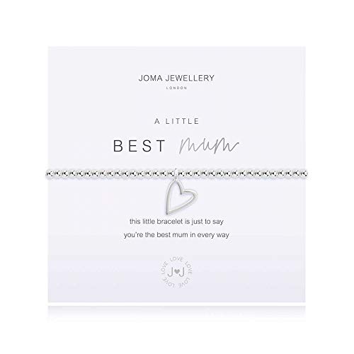 Joma Jewellery Trochę | Najlepsza mama | srebro | bransoletka | 17,5 cm stretch, 17.5 cm, Kauczuk
