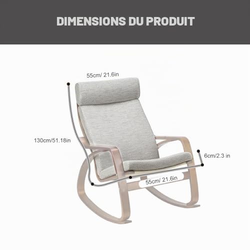 Coussin de rechange pour fauteuil, doux, antidérapant, épais, rembourré, en coton, déhoussable, pour chaise Poang