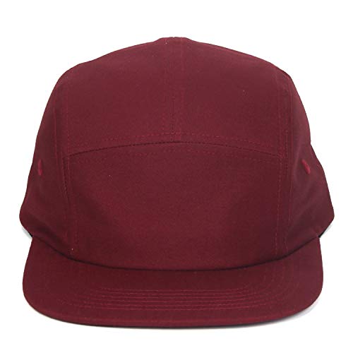 Image of 5 Panels Baseball Cap Classic Flat Bill Hat Cotton Short Flat Brim Caps