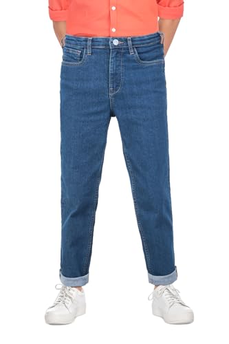 Image of Allen Solly Boys' Skinny Fit Jeans | Slim Denim Pants | Comfortable All-Day Feel | School & Casual Wear