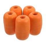 GRIRIW 5 Stück UV Beständige Schaumstoff Angelposen mit Hohem Auftrieb Leuchtend Orange 7X12cm Netzbojen für Süßwasser und Aquakulturanlagen