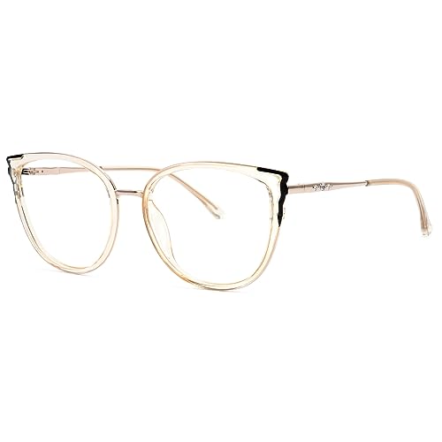 Image of Zeelool Cat Eye Glasses Frame for Women Men, Fashion Eyeglasses with Non-prescription Clear Lens ZJGX338746