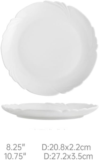 Petal Shaped Plates Ceramic Shallow Serving Dish Relief Western Restaurant Tableware