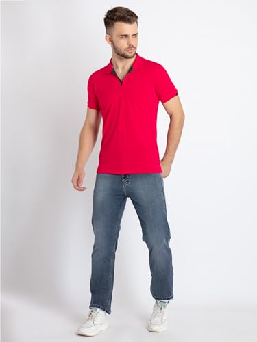 Image of Status Quo Men's Polo T-Shirt | Rich Cotton Blend | Slim Fit | All Day Comfort | Contrast Inner Placket | Polo Collar