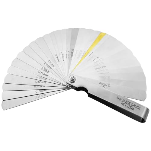 Feeler Gauge with 32 Foldable Blades 0.0015” to 0.035” (0.04-0.88mm) for Accurate Gap Measurements