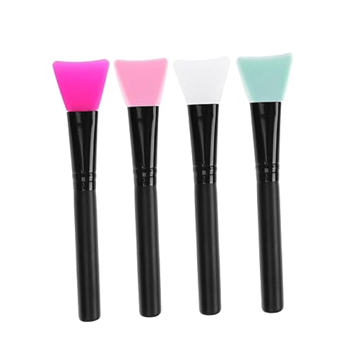 Vaguelly 4Pcs Silicone Facial Mask Brush Flat Head Applicators for Face Masks Mud Masks Lotion Easy to Clean Durable for All Skin for Home and Professional