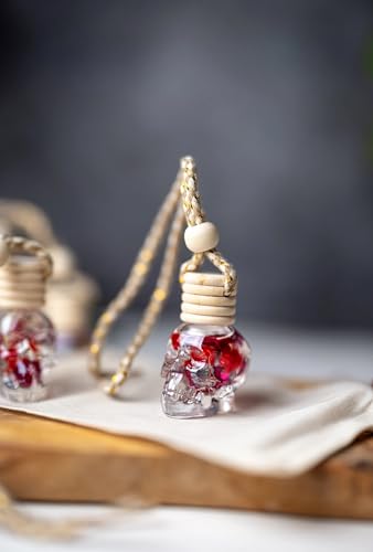 Clear Flowers Skull |Car Freshener Spring Summer,Winter Hanging Air Car Diffuser Oil/Luxury/Accessories for Woman Gifts (Just Refill, Cashmere Musk)