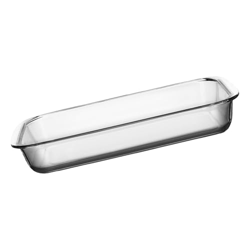 HDOYTXXM Cacerola rectangular de vidrio borosilicato, apta para microondas, utensilios de cocina transparente, para cocina, almacenamiento, recipiente de almacenamiento de alimentos, bandeja para