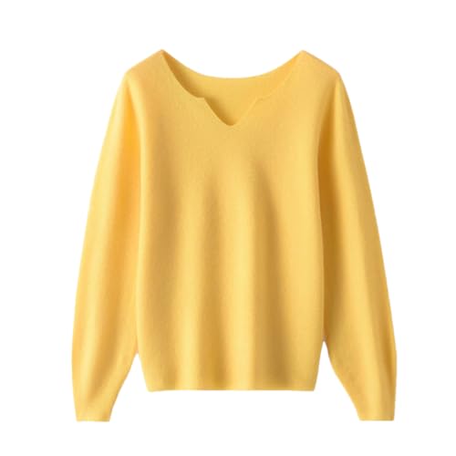 ERFMFKL Women Winter Cashmere Sweater V-Neck Knitwear Soft Warm Long Sleeve Pullover Jumpers