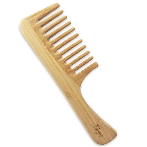 LAC FOR YOU Pettine Denti Larghi Legno Antistatico – Pettine Capelli Ricci e Mossi Uomo Donna, per Capelli Bagnati, Massaggio Cuoio Capelluto - Naturale e Delicato