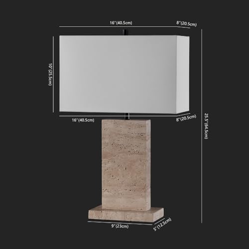 Lámpara de mesa Jennabriana Travertine/Black 26 pulgadas miniatura 5