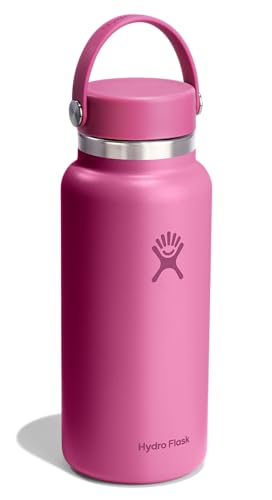 Image of Hydro Flask Water Bottle - Insulated Stainless Steel - Wide Mouth Flex Lid, Non Spill, Leakproof and Refillable in 32 Oz Reef Pink