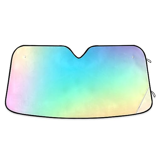 Parasol plegable para parabrisas de coche, diseño de arco iris, suave, prismático, bloquea los rayos UV y protege tu coche