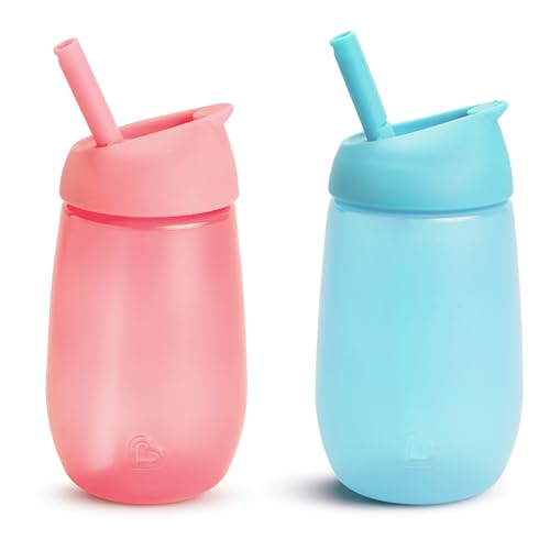 Image of Munchkin® Simple Clean™ Toddler Sippy Cup with Easy Clean Straw, 10 Ounce, 2 Pack, Pink/Blue