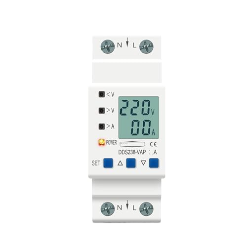 Protector limitador corriente 63A ajustable con monitor de Kwh y corte automático de voltaje